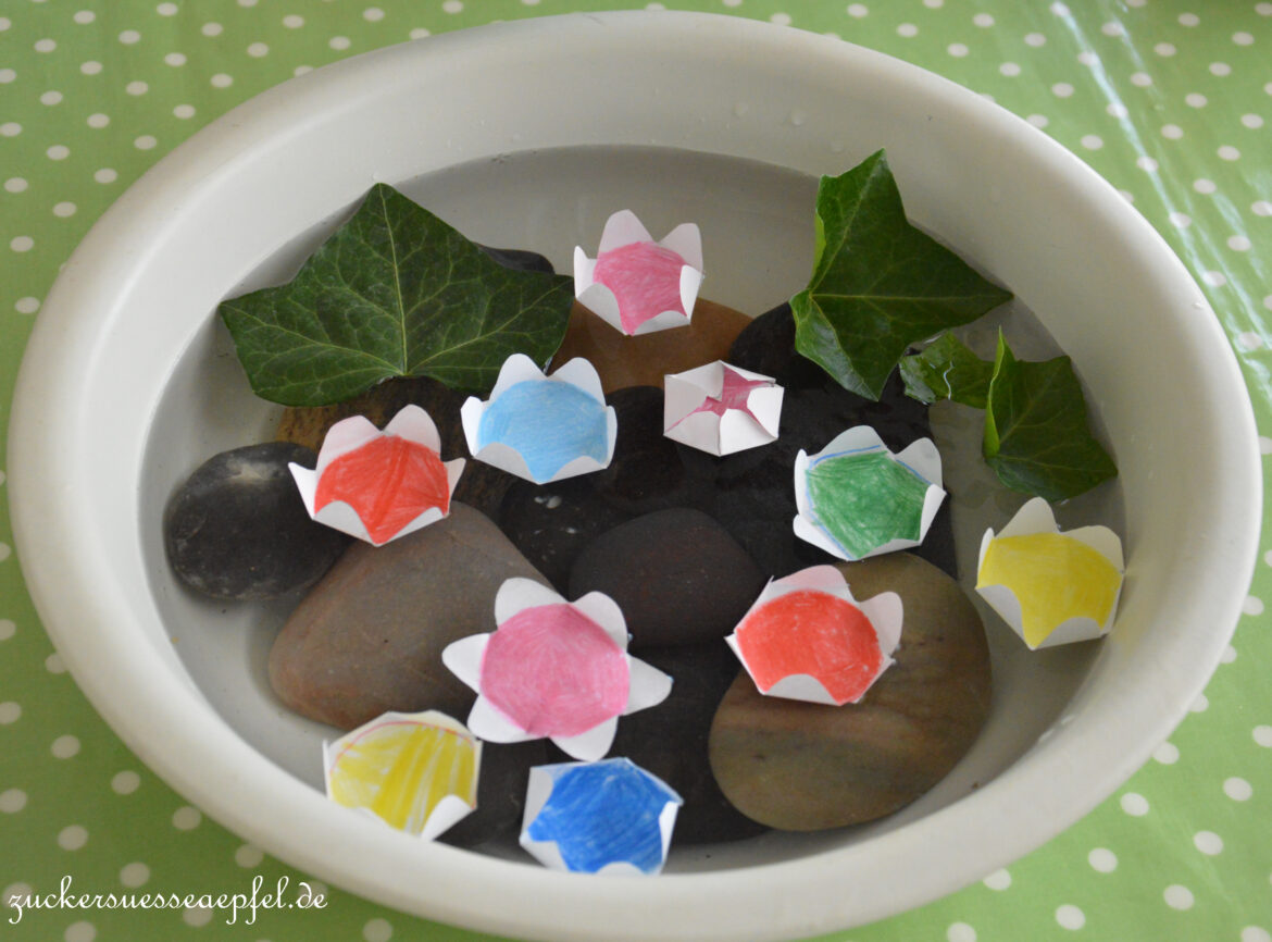 DIY mit Kindern, kleiner Seerosenteich, Zuckersüße Äpfel, Sommerliebe