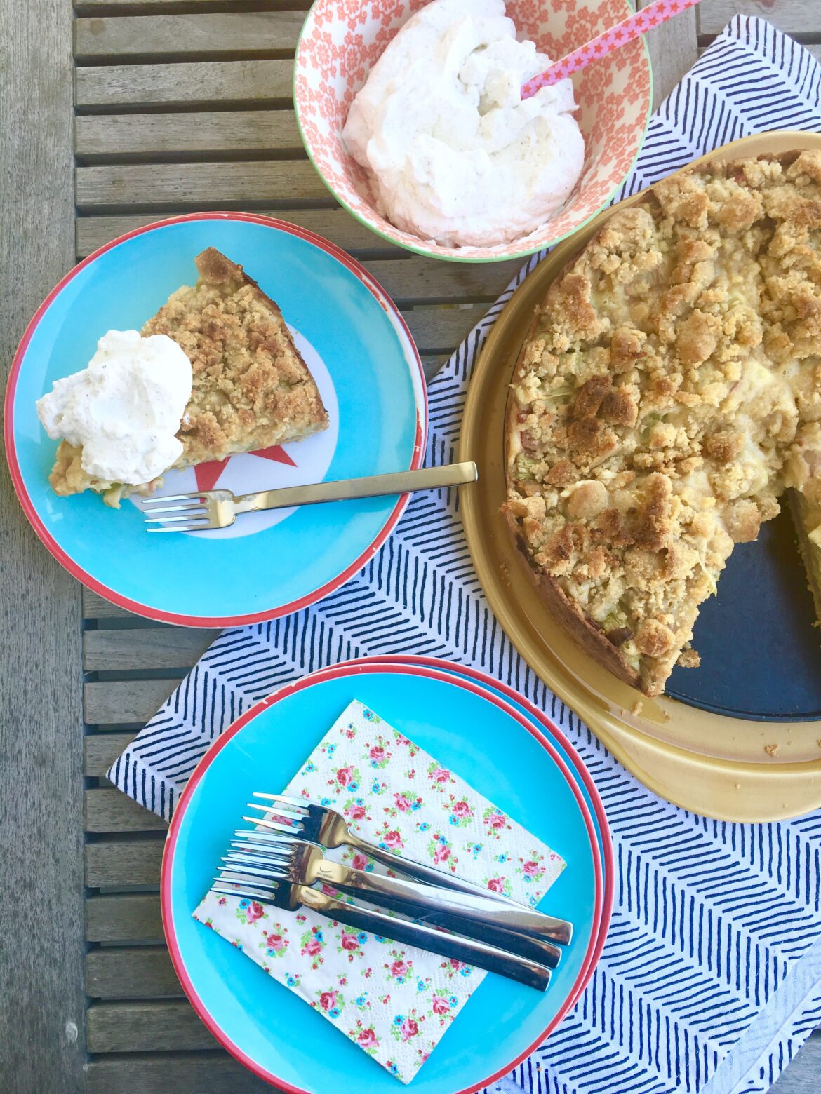 Rhabarberkuchen mit Streuseln, Rezept, Backen, Leben mit Kindern, Familienküche