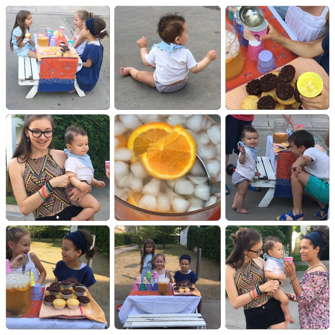 Pop Up, Wochenende in Bildern, Collage, Limonadenstand, Muffin, Verkauf, Laden, Kinder